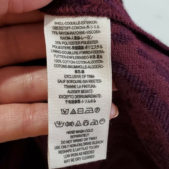 Free People Chenille Zebra Print Dress Size 0 Burgundy Red Drop Waist - Picture 5 of 8